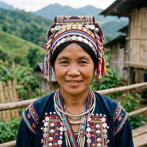 AI-generated illustration representing the Akha Pala people