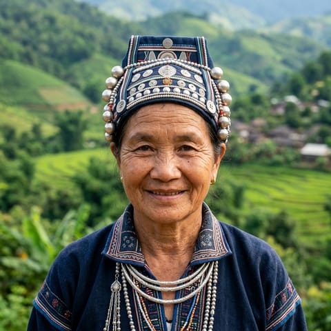 AI-generated illustration representing the Akha Mutuen people