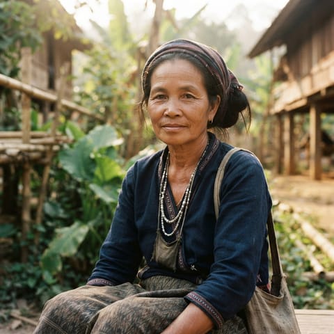 AI-generated illustration representing the Oy Sok people
