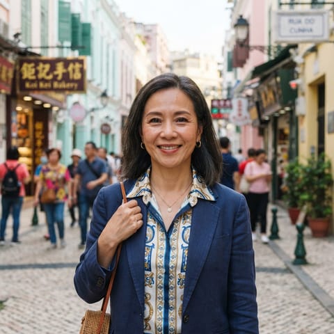 AI-generated illustration representing the Macanese people