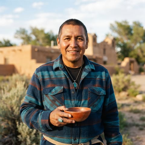 代表Isleta Pueblo人的 AI 生成插图